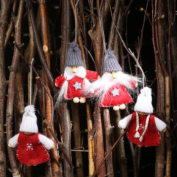 Qianxiaozhen 2 adet Kardan Adam Bebek Noel Ağacı Asılı Noel Ağacı Dekorasyon Noel Süsler Noel Süslemeleri Ev İçin 3