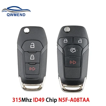 QWMEND N5F-A08TAA Ford Anahtar Çevirme Uzaktan Anahtar Anahtarsız giriş Fob Ford Fusion 2013-2015 için 315MHz ID49 Çip Akıllı Araba Anahtarı