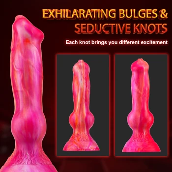 Renkli Köpek Düğüm Yapay Penis Vantuz Silikon Gerçekçi Yapay Penis Hayvan Sahte Penis Anal Seks Oyuncakları Kadınlar İçin Mastürbasyon Anal Plug