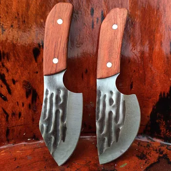 Sabit Bıçak Bıçak Mutfak Açık Avcılık Kamp Yürüyüş Knofe, Ahşap Saplı Kaliteli Yüksek Sertlik 5CR15 Paslanmaz Çelik Bıçak