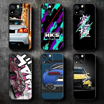 Serin Araba HKS JDM Aksesuarları Telefon Kılıfı İçin Apple iPhone 14 13 12 11 SE XS XR X 7 8 6 S mini Artı Pro MAX 2020 Siyah Kapak 0