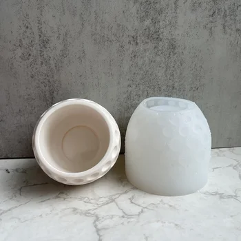 Silikon Çimento mum fincanı Kalıp Küresel Tasarım Beton Kavanoz Kalıp Terrazzo Şamdan Tealight Tutucu Alçı Epoksi Kalıp 2