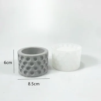Silikon Çimento mum fincanı Kalıp Küresel Tasarım Beton Kavanoz Kalıp Terrazzo Şamdan Tealight Tutucu Alçı Epoksi Kalıp 3
