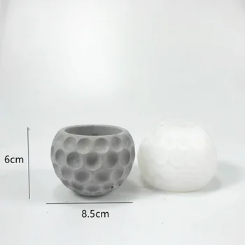 Silikon Çimento mum fincanı Kalıp Küresel Tasarım Beton Kavanoz Kalıp Terrazzo Şamdan Tealight Tutucu Alçı Epoksi Kalıp 4