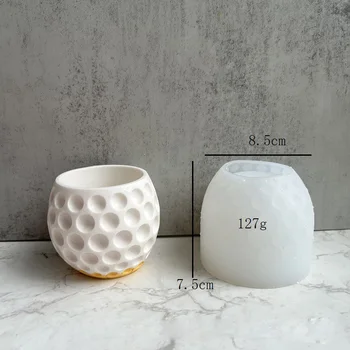 Silikon Çimento mum fincanı Kalıp Küresel Tasarım Beton Kavanoz Kalıp Terrazzo Şamdan Tealight Tutucu Alçı Epoksi Kalıp 5