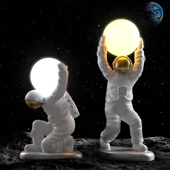 Spaceman astronot ay lambası yıldızlı gökyüzü evren ev dekor oturma odası yatak odası yaratıcı Nght ışıkları çocuk çocuk hediye