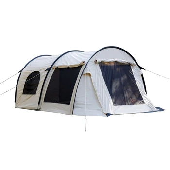 Su geçirmez açık pamuk tünel çadır aile 5 6 halklar kamp bir oturma odası rüzgara dayanıklı tuval çadırları 2