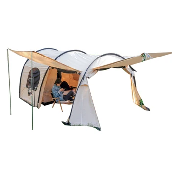 Su geçirmez açık pamuk tünel çadır aile 5 6 halklar kamp bir oturma odası rüzgara dayanıklı tuval çadırları 5