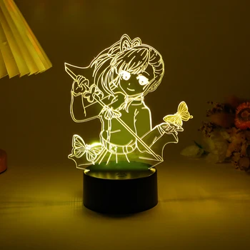 Tanjiro Anime Gece Lambası İblis Avcısı Şekil Led Lamba Genshin Darbe Odası Parti Dekor Titan Gece Lambası Çocuklar Hediye