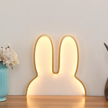 Tavşan gece ışıkları USB Powered LED lamba sevimli hayvan LED gece lambası çocuk bebek yanında masa lambası yatak odası gece lambası tatil hediye