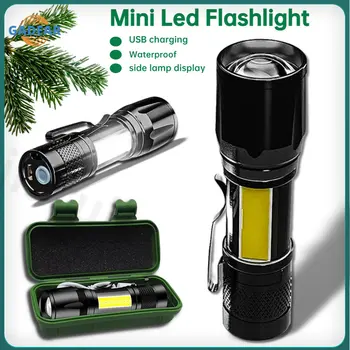 Taşınabilir Mini LED el feneri şarj edilebilir zoom LED el feneri XP-G Q5 Flaş ışıklı fener fener 3 aydınlatma modları kamp ışık