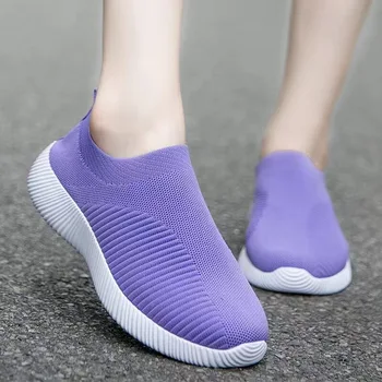 Tenis Feminino bayan ayakkabıları Moda Örgü Platformu Sneakers Çorap Zapatillas Mujer Nefes Socofy spor ayakkabı Kadın Flats 1685