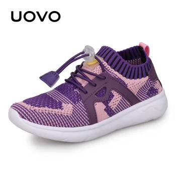 Uovo Çocuk Ayakkabıları Erkek Kız Bahar Sonbahar Nefes Sneakers Çocuk Hafif Açık Spor koşu ayakkabıları