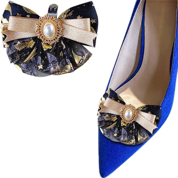 Vintage Fan ayakkabı tokaları Örgü Gotik Ayakkabı Süsleme Ayrılabilir Lolita ayakkabı tokası Kadınlar DIY Aksesuarları Ayakkabı Dekorasyon 2 Adet