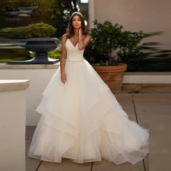 VİKTORİA Büyüleyici Sevgiliye düğün elbisesi A-line Organze gelin kıyafeti 2022 Custom Made Kadınlar İçin Seksi Backless Vestidos De Noiva