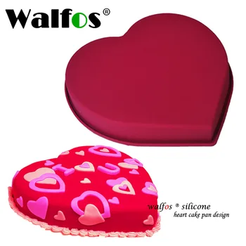 WALFOS gıda sınıfı silikon kalıp Aşk Kalp Şekilli Kek Kalıbı fırın tepsisi Yapışmaz çikolatalı mus Kalıp Kek Dekorasyon Araçları
