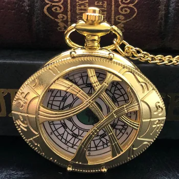 Yeni Altın Hollow Göz Kolye Kuvars cep saati Retro Garip Hatıra Kazak Zincir Kolye hediyelik saat