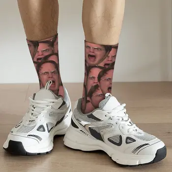 Yeni Erkek Erkek Çorap Çılgın Dwight Ofis Tv Gösterisi Çorap Polyester Grafik Kadın Çorap İlkbahar Yaz Sonbahar Kış 3