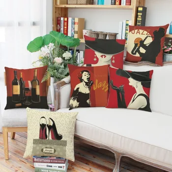 Yeni Moda Modern kız dekoratif Pamuk Keten Yaslanmış Yastık Atmak Yastık Kapakları Pillowslip Durumda İyi Tasarım 45 * 45 cm