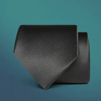 Yeni Resmi Kravatlar Erkekler İçin Klasik Polyester Siyah Çizgili Parti Kravat Moda İnce 8CM Düğün İş Erkek Rahat Damat Kravat