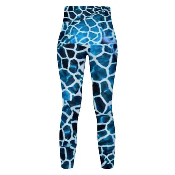 Zürafa Baskı Dikişsiz Tayt Mavi ve Beyaz Egzersiz Yoga Pantolon Kadınlar Seksi Kawaii Leggins Çabuk Kuru Spor Tayt 3