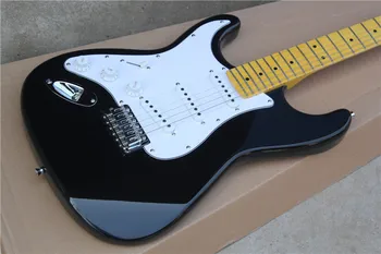 Çin gitar fabrika özel yeni Sol el siyah Elektro Gitar Akçaağaç klavye boyun Ücretsiz kargo 11yue