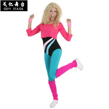 ÇÜNKÜ vücut geliştirme giyisisi Cadılar Bayramı sahne performansı giyim 80 s retro giyim spor kız spor giyim spor suita