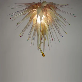 Özelleştirilmiş renkli sanat el yapımı üflemeli cam avize özel renkli gömme montaj Ceicling ışıkları