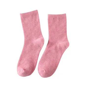 Şeker Renk Kadın Pamuk Çorap Bahar Sonbahar Orta Tüp Çorap Moda Rahat Düz Renk Çorap 4
